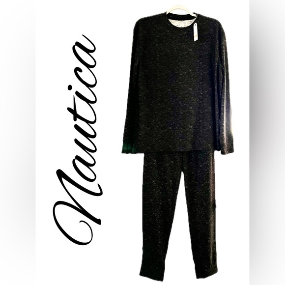 B10 NWT Nautica Pants Set Men's 2-Pc. Waffle-Knit T-Shirt & Pajama Size S. - Picture 3 of 8